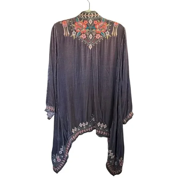 GORGEOUS Embroidery Velvet Kimono by Johnny Was - Picture 3 of 7